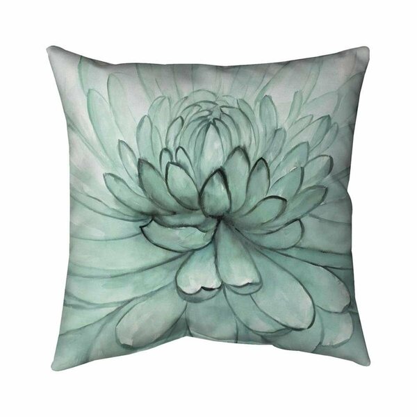 Begin Home Decor 26 x 26 in. Turquoise Flower-Double Sided Print Indoor Pillow 5541-2626-FL333